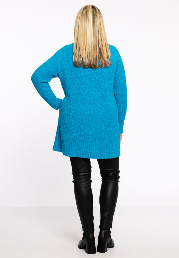 Yoek Pullover High Neck Teddy - Turquoise