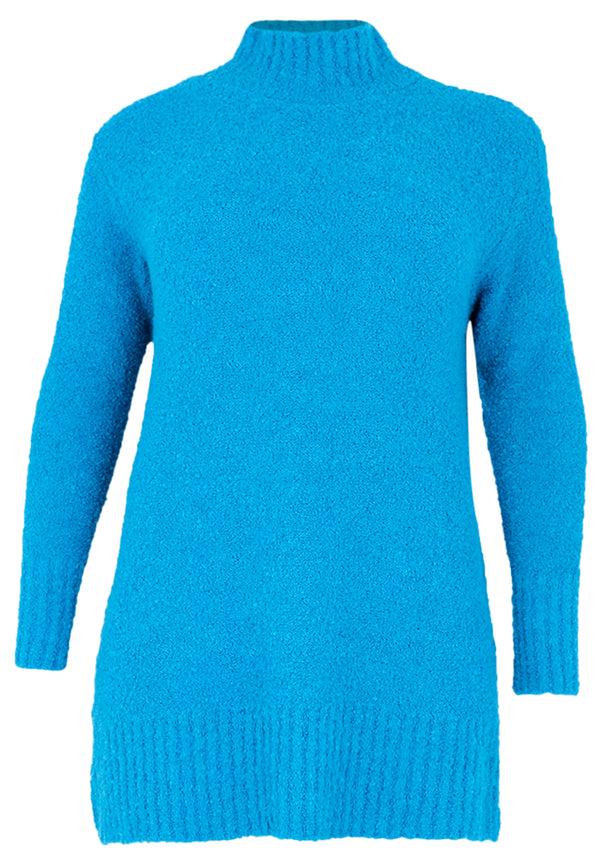Yoek Pullover High Neck Teddy - Turquoise
