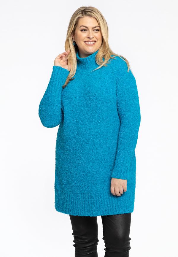 yoek Pullover High Neck Teddy - Turquoise