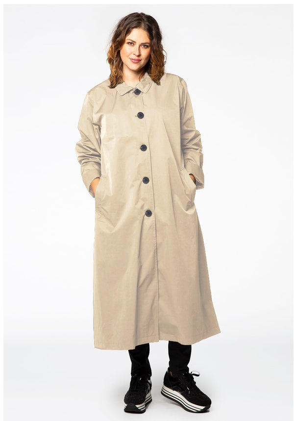 Yoek Raincoat Basic Long - Bruin