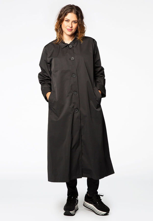 Yoek Raincoat Basic Long - Zwart