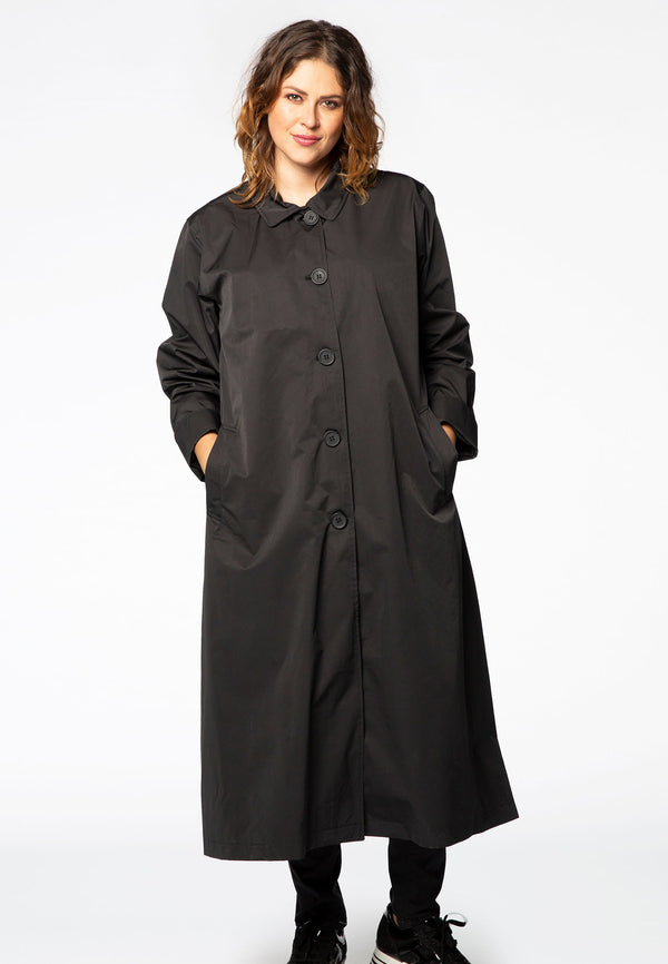 yoek Raincoat basic long - Zwart