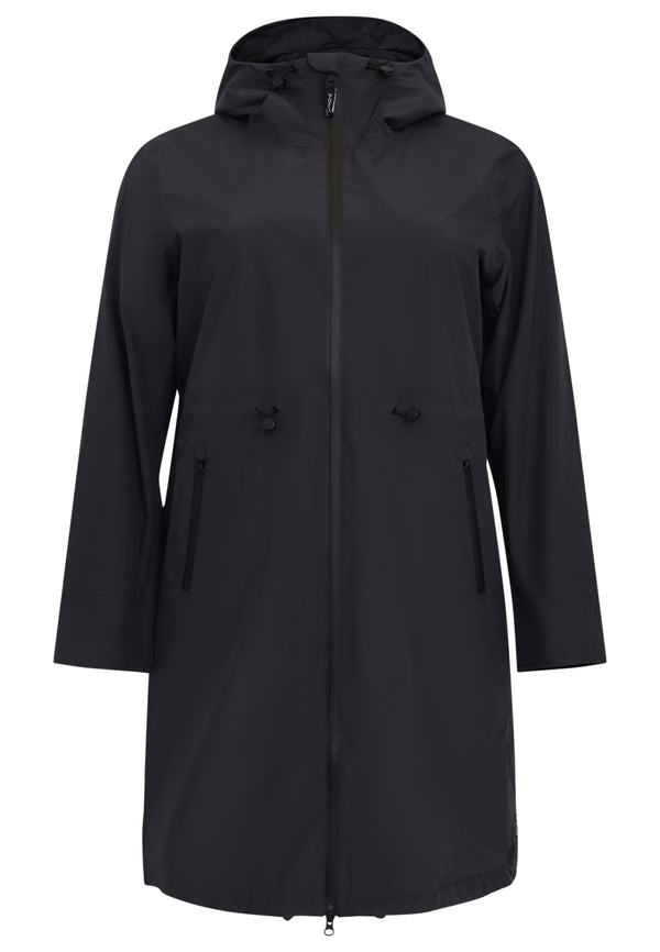 Yoek Regenjas Met Taillekoord - Blauw