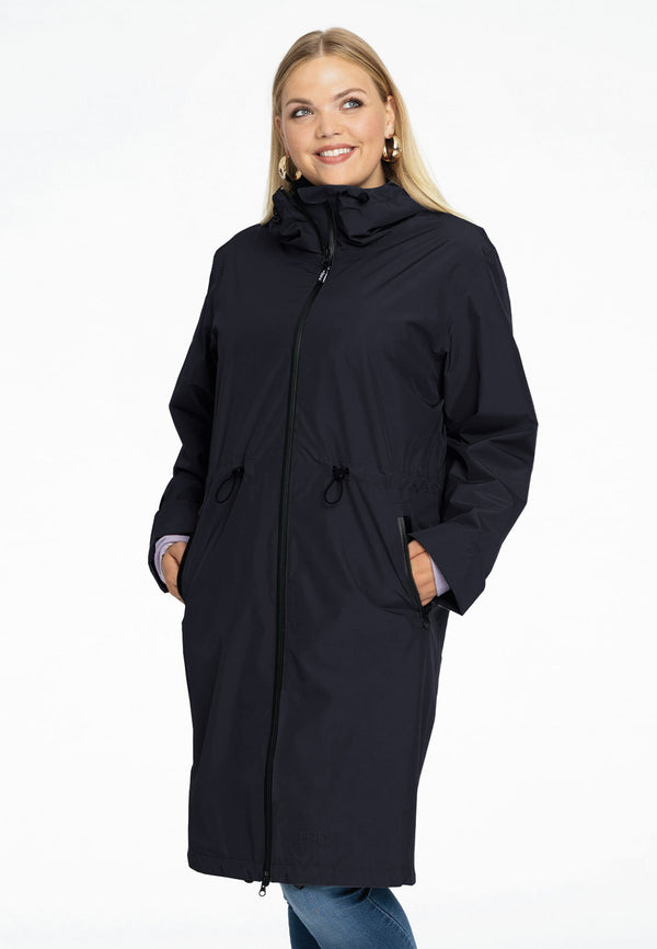 yoek Regenjas met taillekoord - Blauw