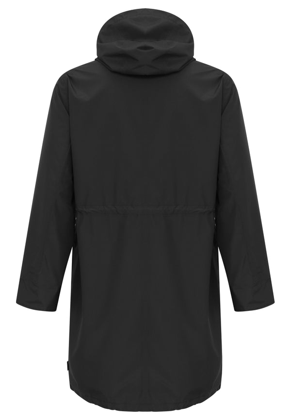 Yoek Regenjas Met Taillekoord - Zwart