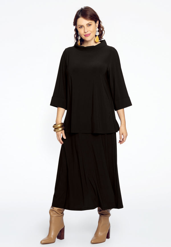 Yoek Rok A-lijn DOLCE - Zwart