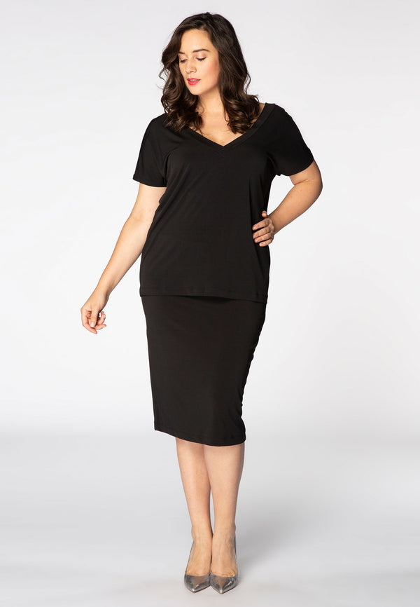 yoek Rok stretch DOLCE - Zwart