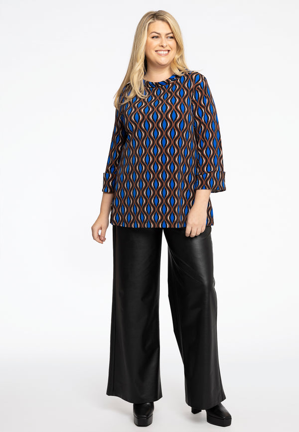 Yoek Shirt A-lijn Met Col MEANDER - Bruin