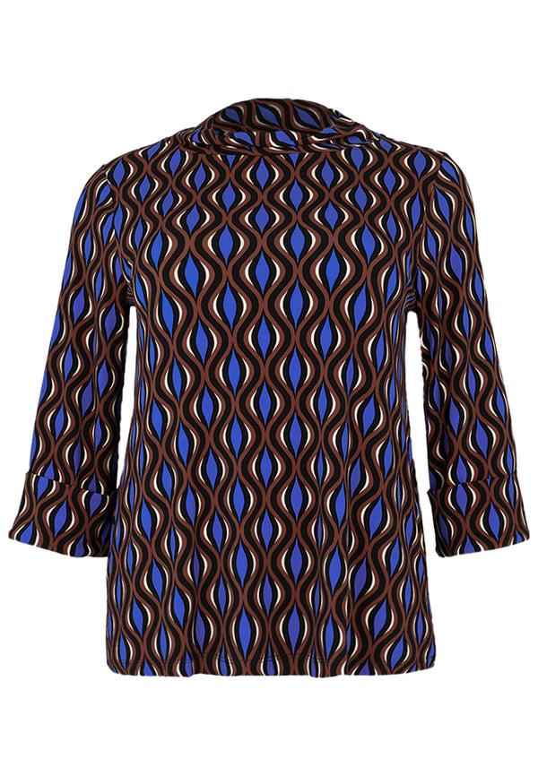 Yoek Shirt A-lijn Met Col MEANDER - Bruin