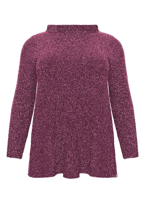 Yoek Shirt A-lijn Turtle Neck SPARKLE - Roze