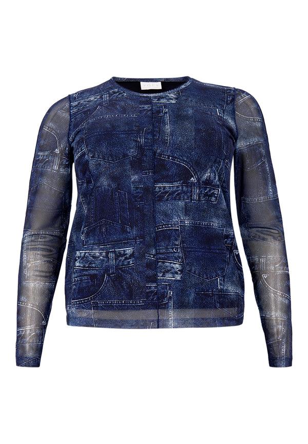 Yoek Shirt DENIM MOUSSE - Blauw