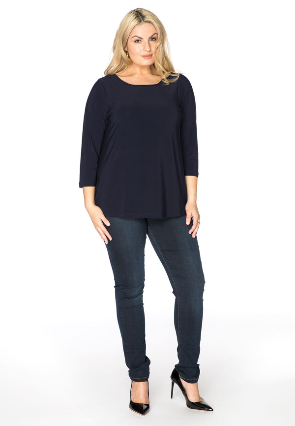 Yoek Shirt Driekwart Mouwen DOLCE - Blauw