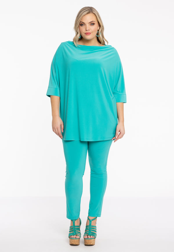 Yoek Shirt Kimono Mouw DOLCE - Turquoise