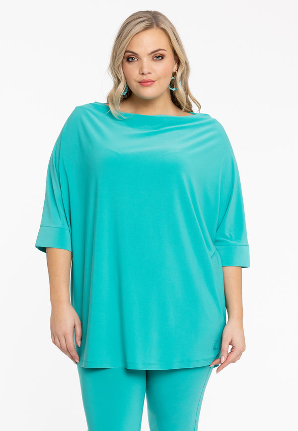 yoek Shirt kimono mouw DOLCE - Turquoise
