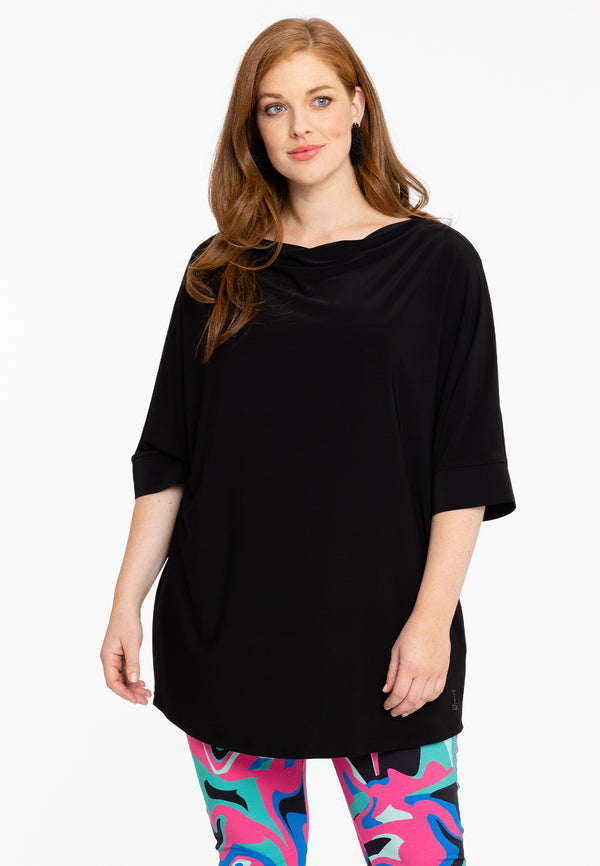 yoek Shirt kimono mouw DOLCE - Zwart
