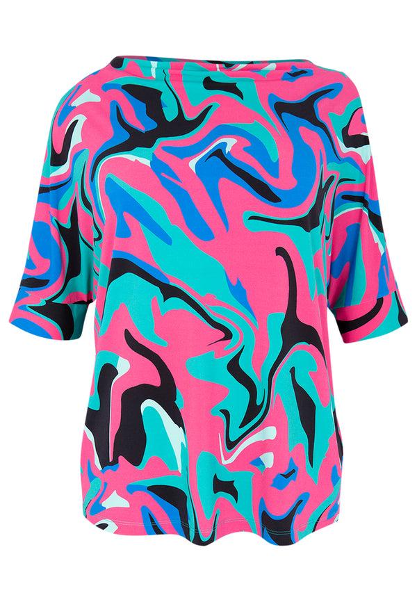 Yoek Shirt Kimono Mouw GROOVY - Turquoise