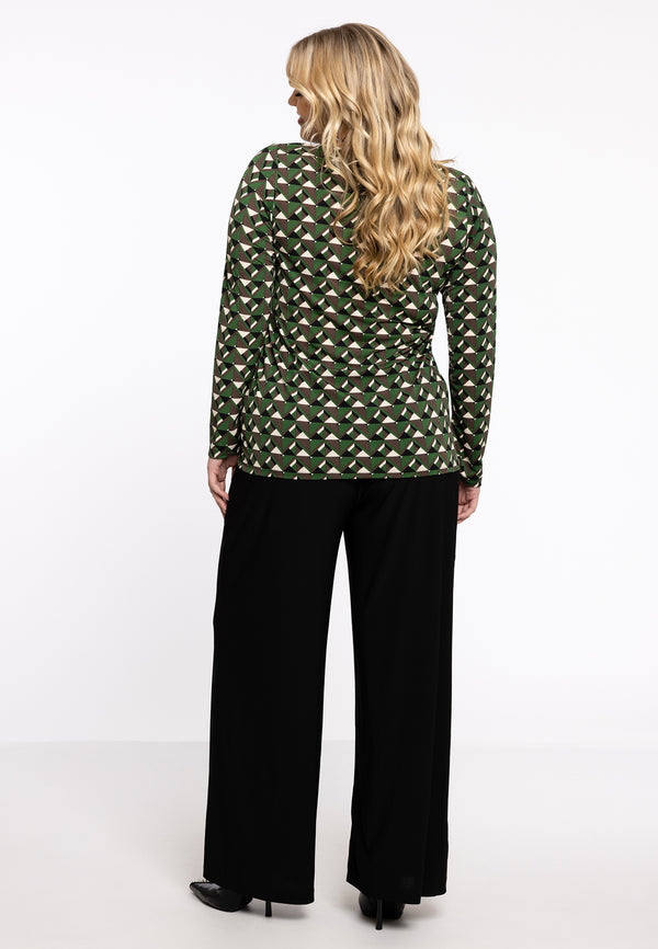 Yoek Shirt Met Overslag GEOMETRIC - Groen