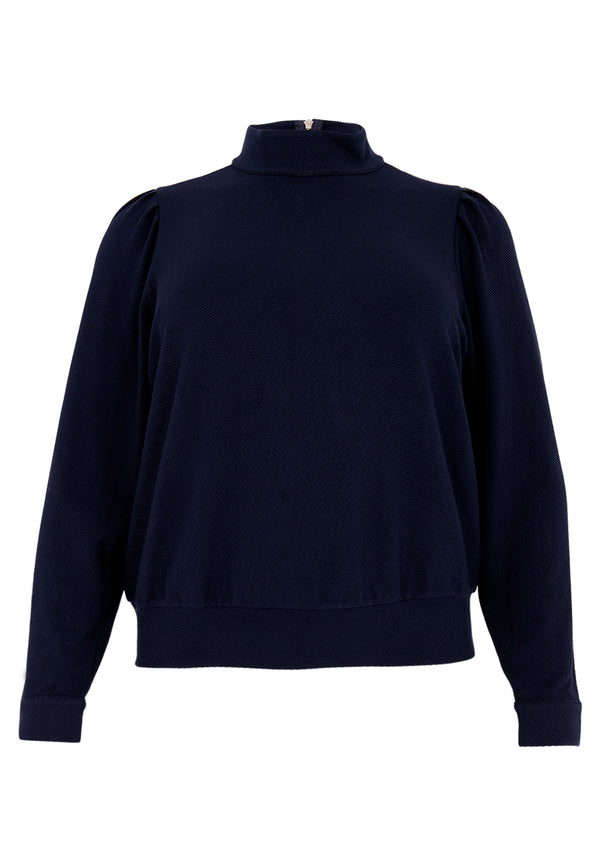 Yoek Shirt Met Pofmouw DIAGONAL - Blauw