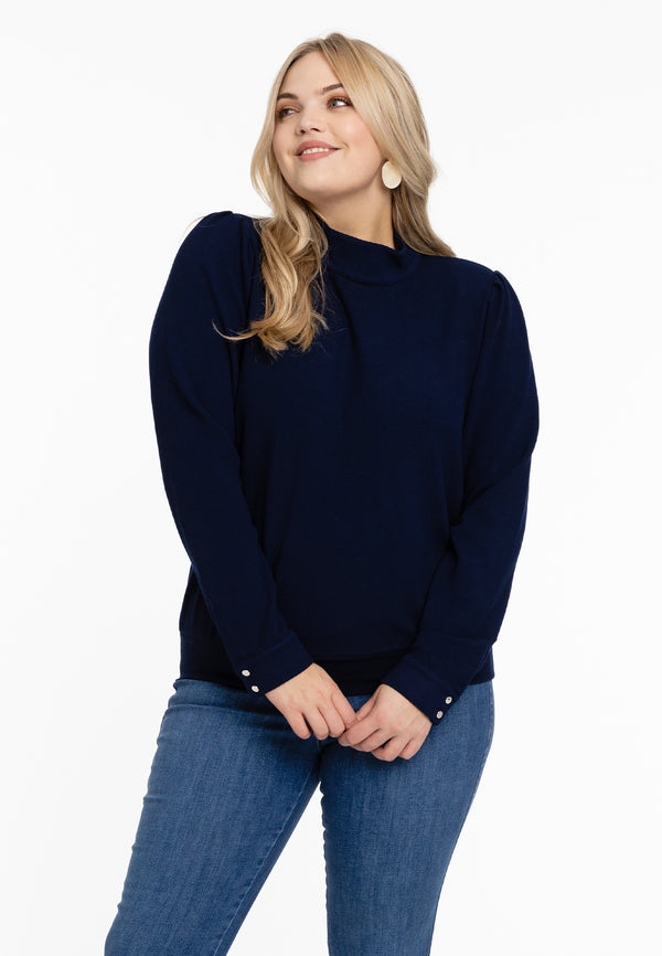 yoek Shirt met pofmouw DIAGONAL - Blauw