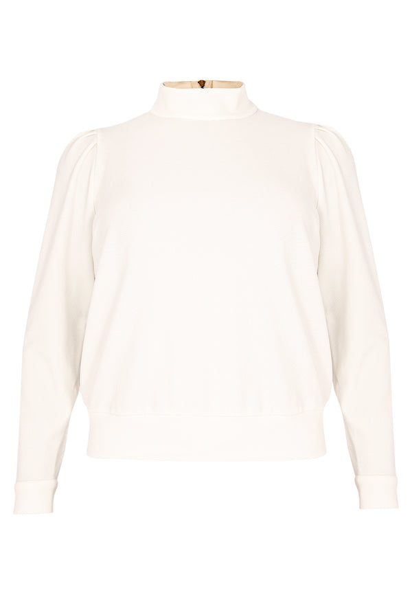 Yoek Shirt Met Pofmouw DIAGONAL - Ecru