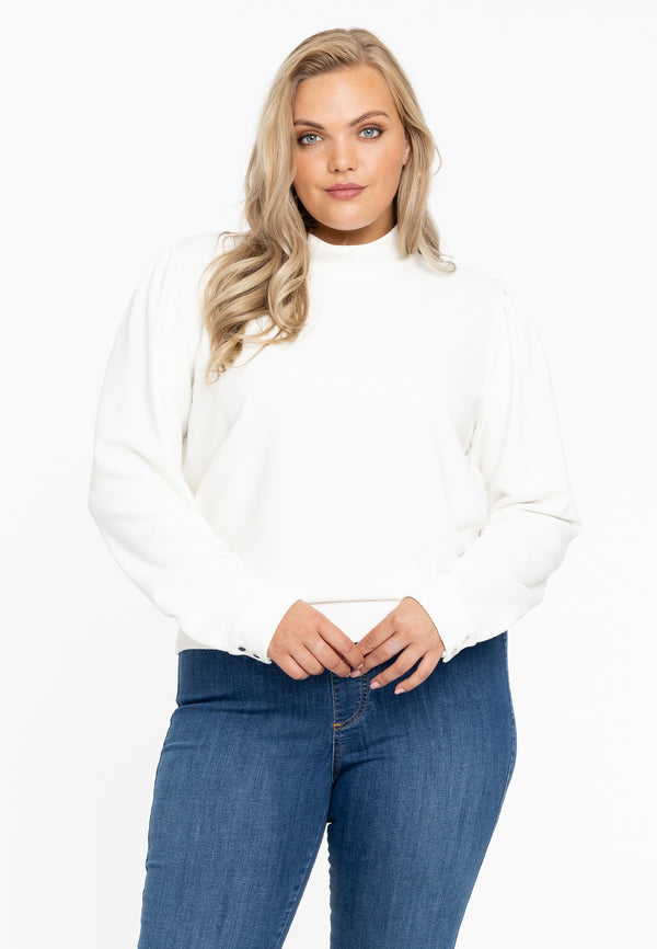 yoek Shirt met pofmouw DIAGONAL - ecru