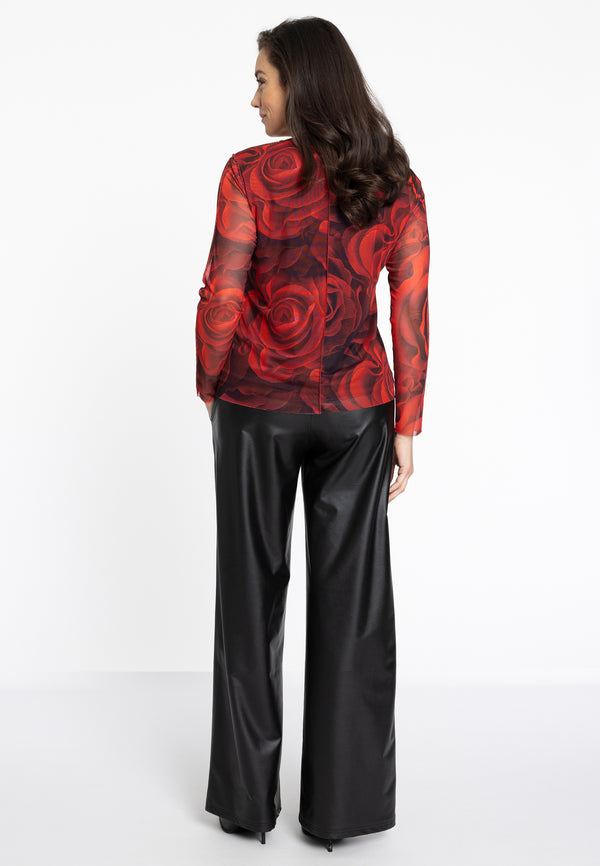 Yoek Shirt ROSANNA - Rood