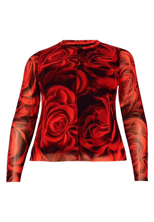 Yoek Shirt ROSANNA - Rood