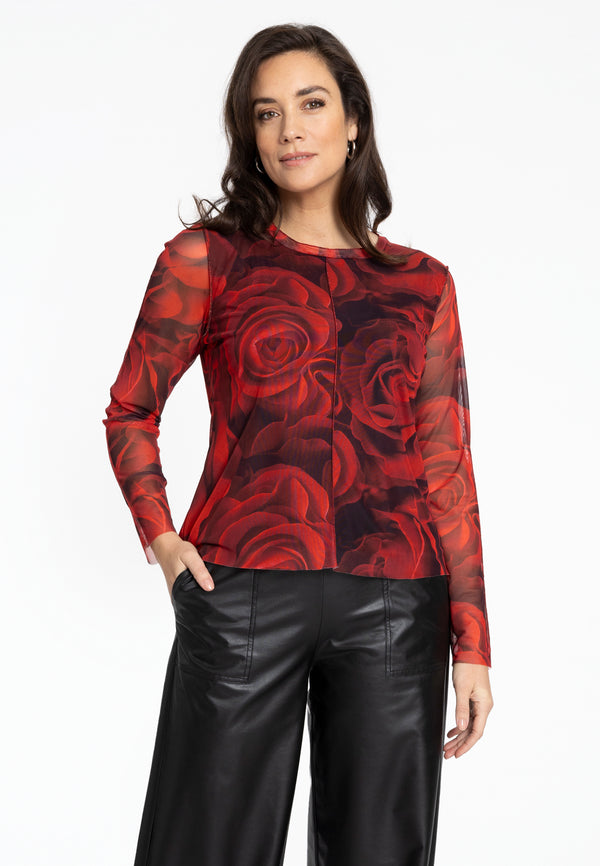yoek Shirt ROSANNA - Rood
