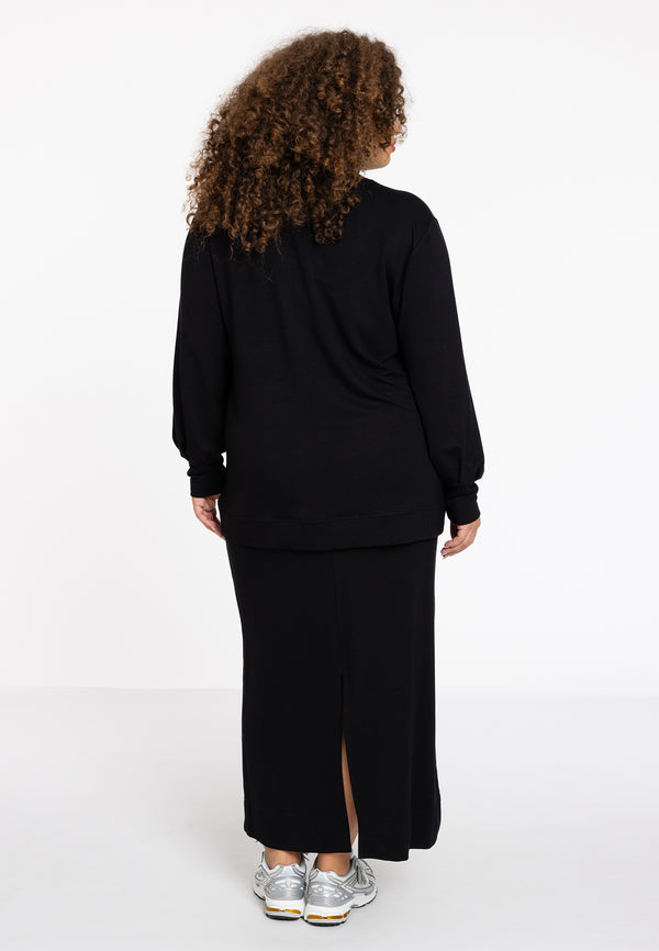 Yoek Shirt V-hals LOUNGE - Zwart