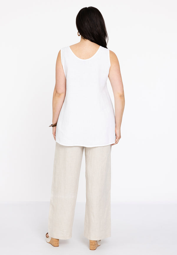 Yoek Singlet Flare LINEN - Wit