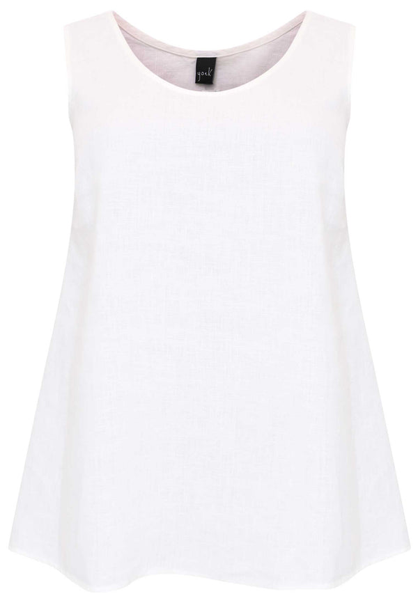 Yoek Singlet Flare LINEN - Wit