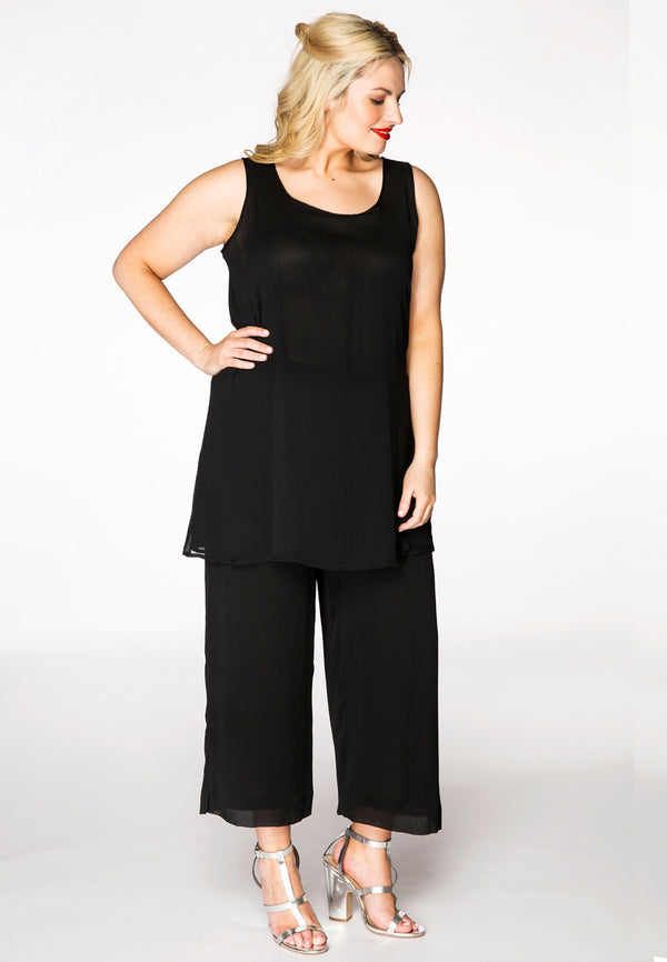 Yoek Singlet Flare Uni VOILE - Zwart