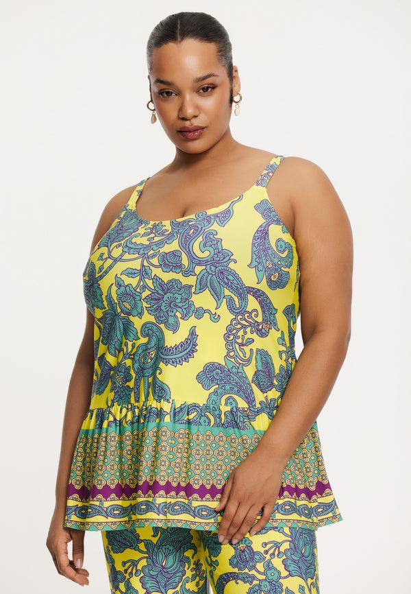 yoek Singlet met ruches RETROLOVE - multi