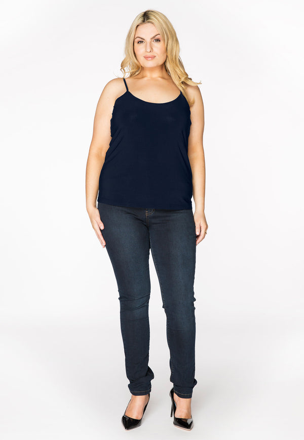 Yoek Singlet Spaghetti Bandjes DOLCE - Blauw