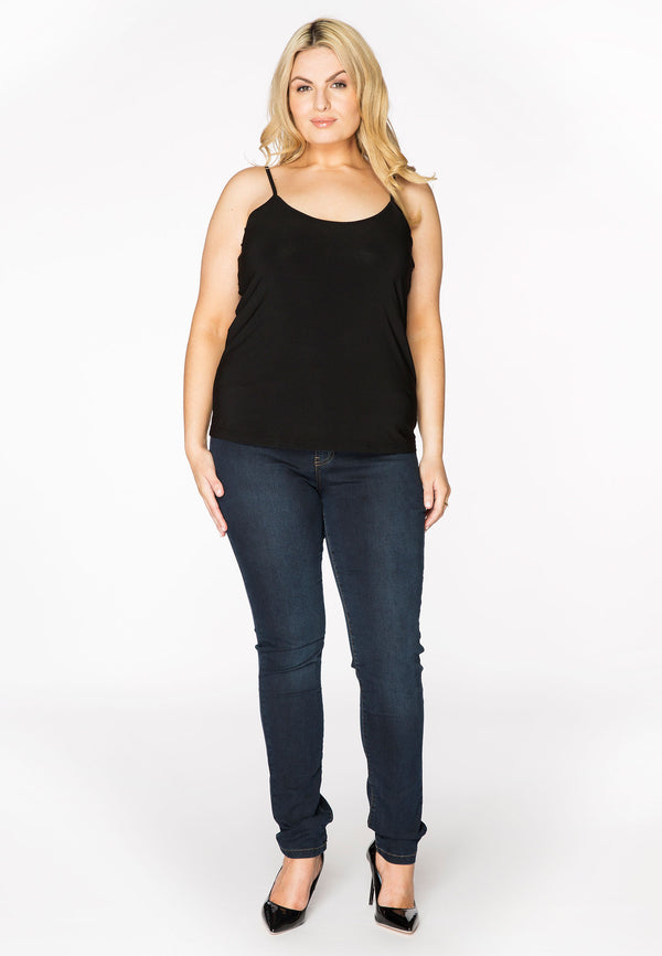 Yoek Singlet Spaghetti Bandjes DOLCE - Zwart