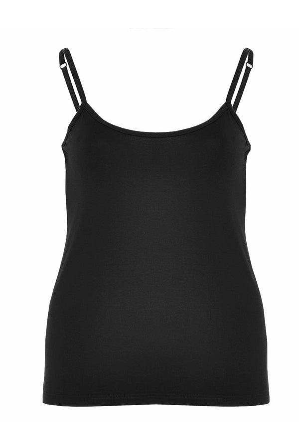 Yoek Singlet Spaghetti Bandjes DOLCE - Zwart