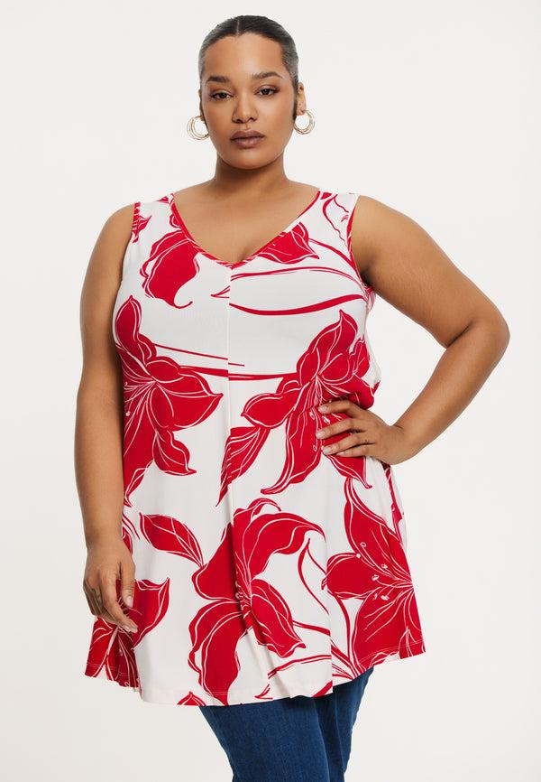 yoek Singlet swing LILY - Rood