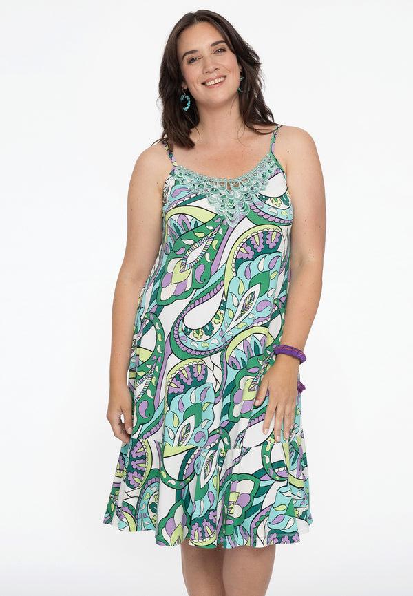 yoek Spaghetti-jurk BARI - Wit