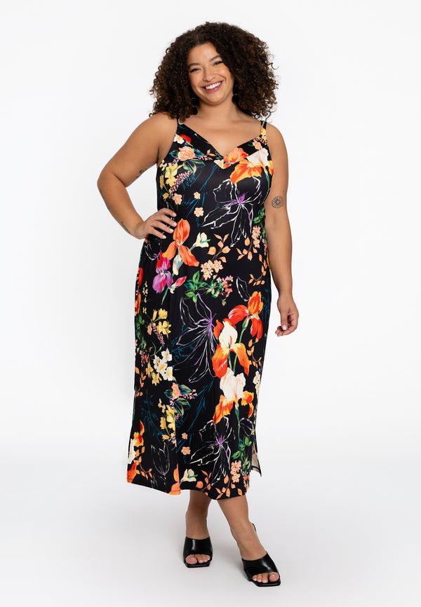 Yoek Spaghetti Jurk CAMPO - Zwart