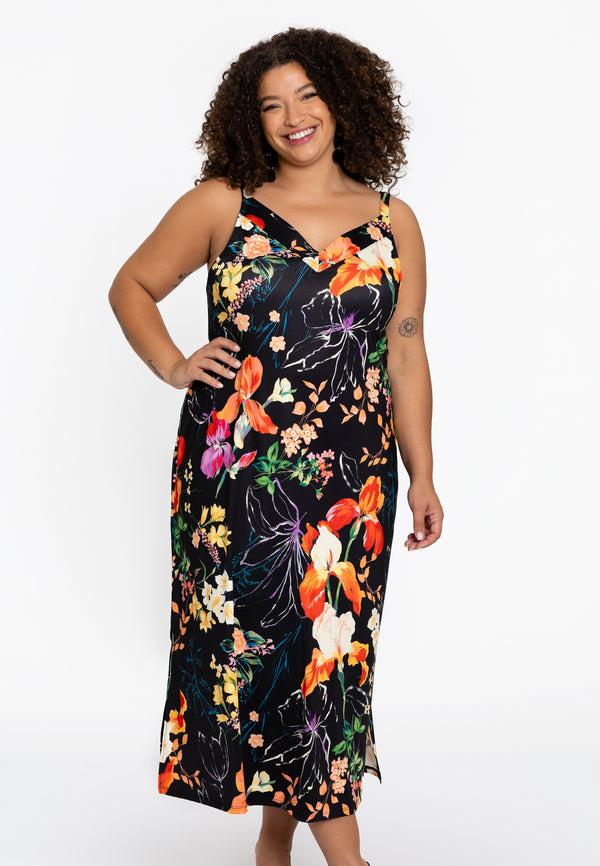 yoek Spaghetti jurk CAMPO - Zwart