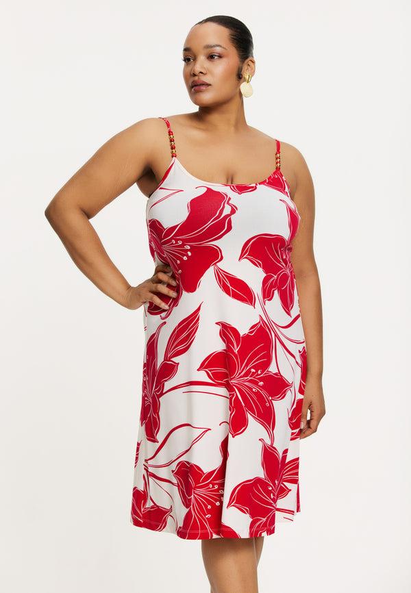 yoek Spaghetti-jurk LILY - Rood