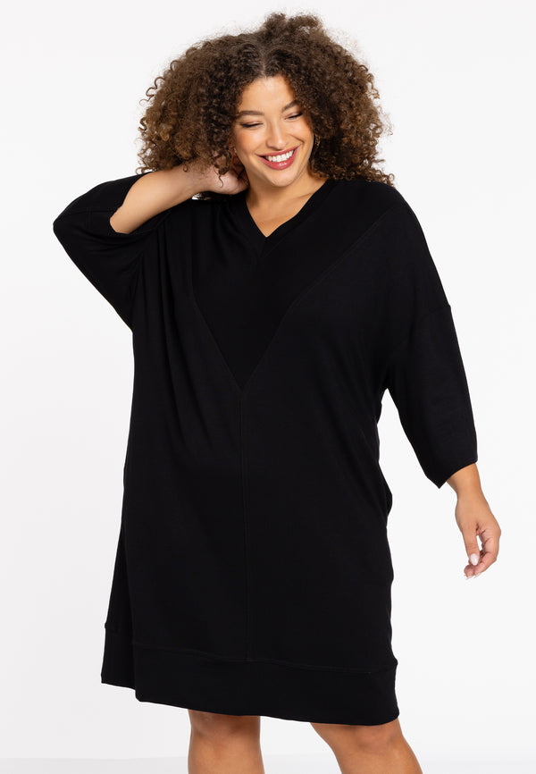 yoek Sweater-jurk LOUNGE - Zwart