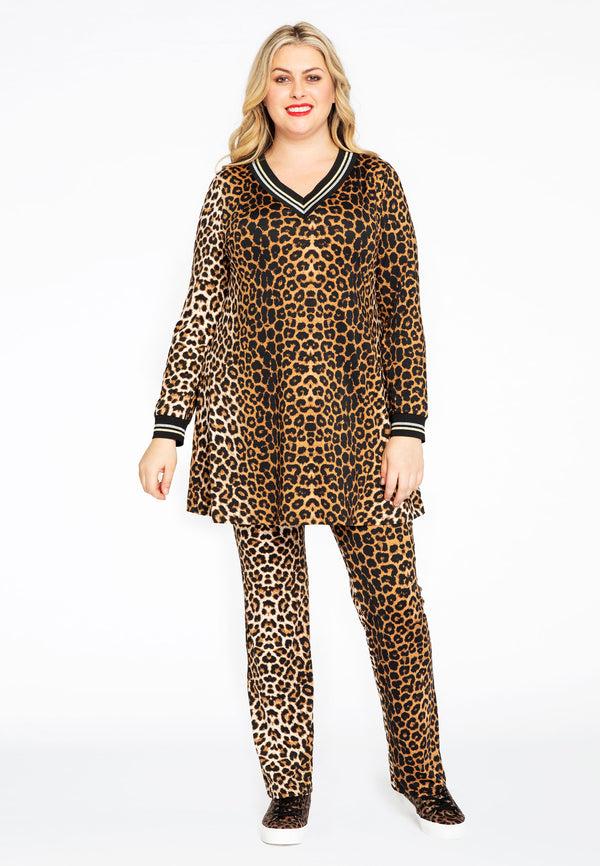 Yoek Sweatshirt LEOPARD - Bruin