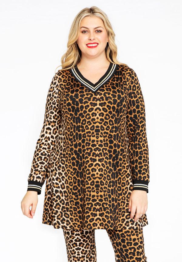 yoek Sweatshirt LEOPARD - Bruin
