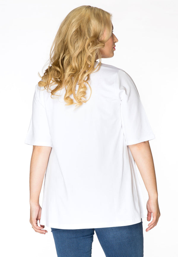 Yoek T-shirt A-lijn VISCOSE - Wit