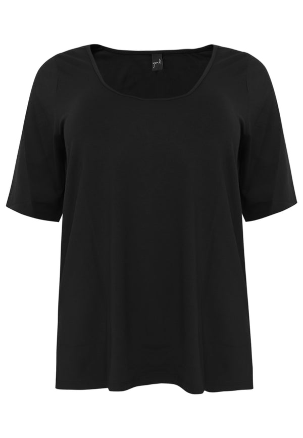 Yoek T-shirt A-lijn VISCOSE - Zwart