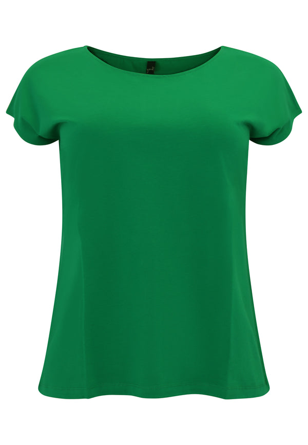 Yoek T-shirt Kapmouwen COTTON - Groen