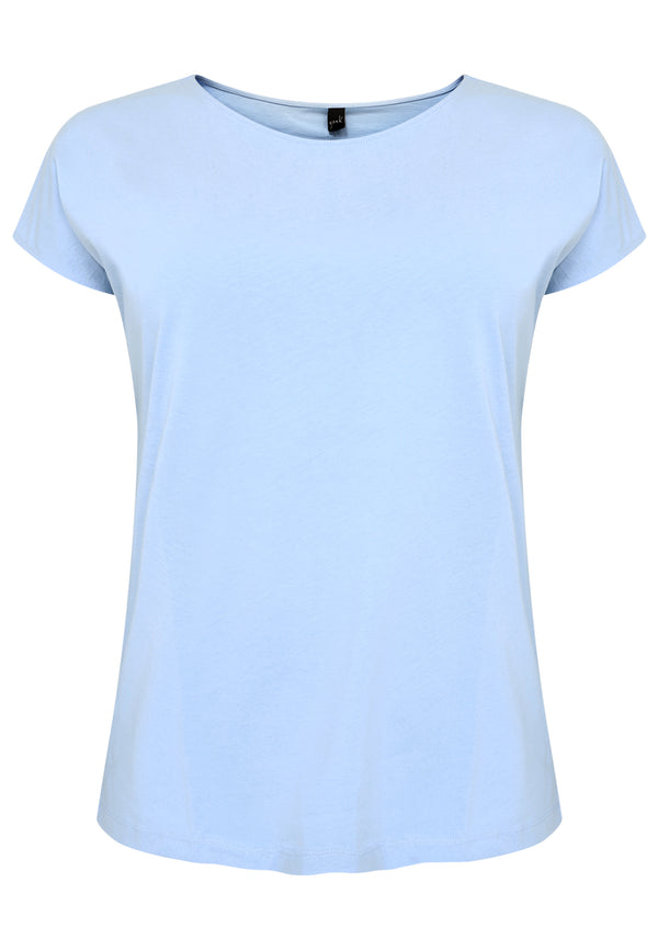 Yoek T-shirt Kapmouwen COTTON - Light Blue
