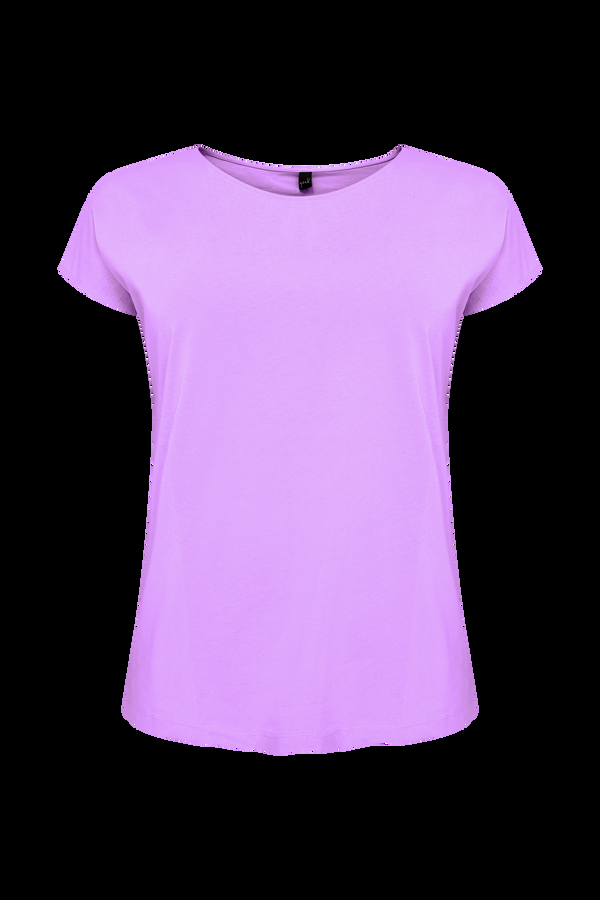 Yoek T-shirt Kapmouwen COTTON - Light Purple