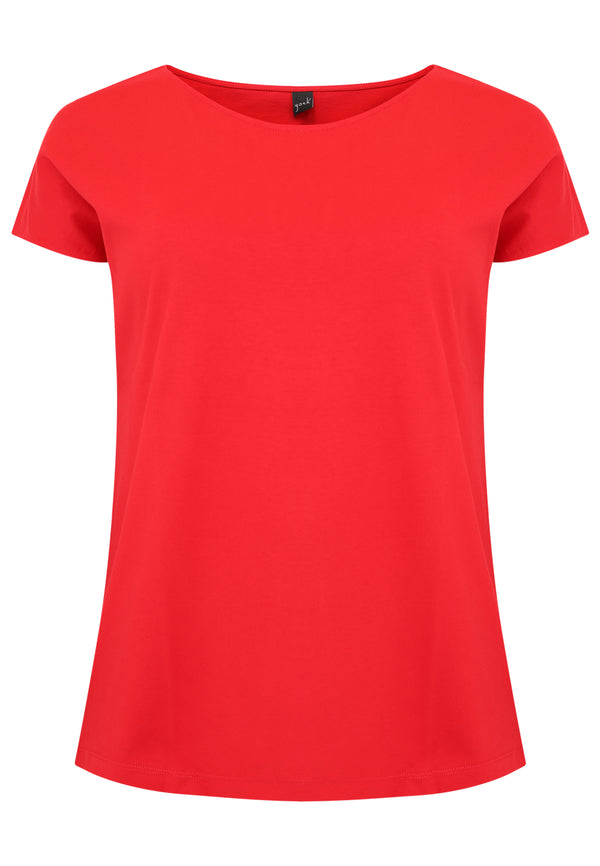 Yoek T-shirt Kapmouwen COTTON - Rood